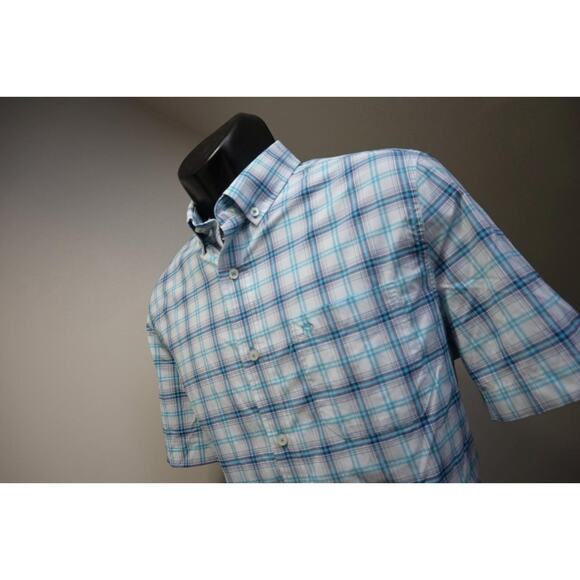 Southern Tide Intercoastal SkipJack Dress Shirt Plaid Nylon Stretch Mens Medium - Picture 1 of 7